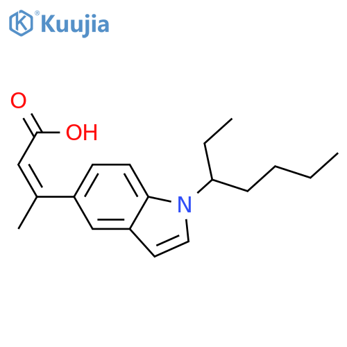 2-Butenoic acid, 3-[1-(1-ethylpentyl)-1H-indol-5-yl]-, (E)- structure
