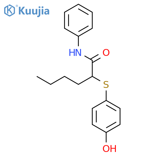 Hexanamide, 2-[(4-hydroxyphenyl)thio]-N-phenyl- structure