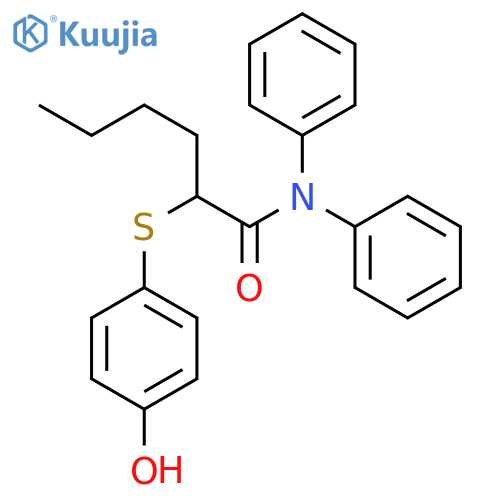 Hexanamide, 2-[(4-hydroxyphenyl)thio]-N,N-diphenyl- structure