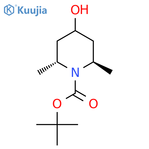 tert-butyl trans-4-hydroxy-2,6-dimethyl-piperidine-1-carboxylate structure