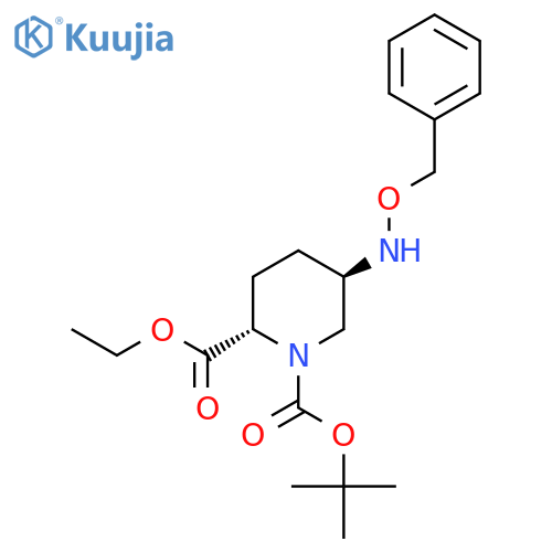O1-tert-butyl O2-ethyl (2S,5R)-5-(benzyloxyamino)piperidine-1,2-dicarboxylate structure