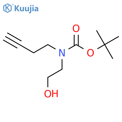 Tert-butyl but-3-YN-1-YL(2-hydroxyethyl)carbamate structure