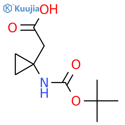 2-[1-(tert-butoxycarbonylamino)cyclopropyl]acetic acid structure