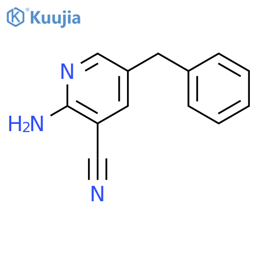 3-Pyridinecarbonitrile, 2-amino-5-(phenylmethyl)- structure