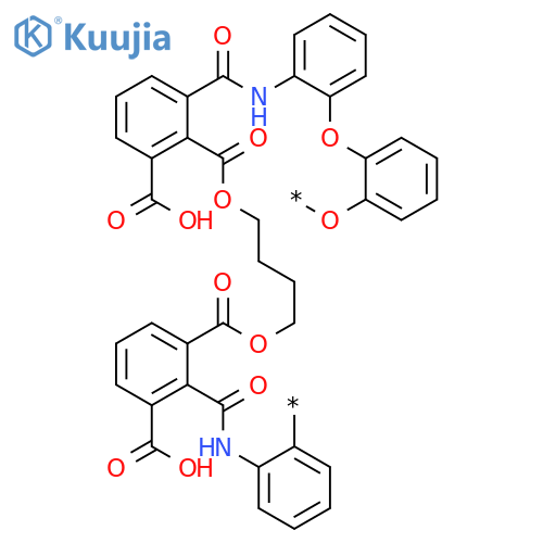 POLY[OXYPHENYLENEOXYPHENYLENEIMINOCARBONYL(CARBOXYPHENYLENE)CARBONYLOXY-1,4-BUTANEDIYLOXYCARBONYL(CARBOXYPHENYLENE)CARBONYLIMINOPHENYLENE] structure