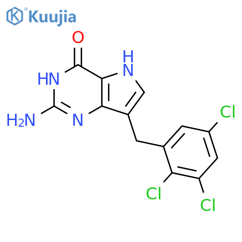 4H-Pyrrolo[3,2-d]pyrimidin-4-one,2-amino-1,5-dihydro-7-[(2,3,5-trichlorophenyl)methyl]- structure