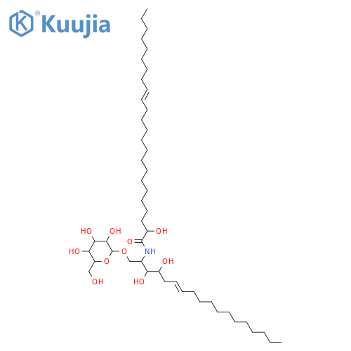 2-Amino-6-octadecene-1,3,4-triol; (2S,3S,4R,6E)-form, N-(2R-Hydroxy-15Z-tetracosenoyl), 1-O-β-D-galactopyranoside structure