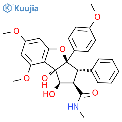(1R,2R,3S,3aR,8bS)-1,8b-dihydroxy-6,8-dimethoxy-3a-(4-methoxyphenyl)-N-methyl-3-phenyl-2,3-dihydro-1H-cyclopenta[b][1]benzofuran-2-carboxamide structure