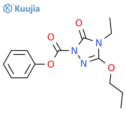 1H-1,2,4-Triazole-1-carboxylic acid, 4-ethyl-4,5-dihydro-5-oxo-3-propoxy-, phenyl ester structure