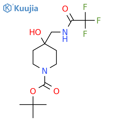 Tert-butyl 4-hydroxy-4-((2,2,2-trifluoroacetamido)methyl)piperidine-1-carboxylate structure