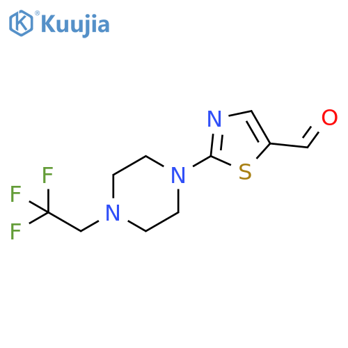 2-4-(2,2,2-trifluoroethyl)piperazin-1-yl-1,3-thiazole-5-carbaldehyde structure
