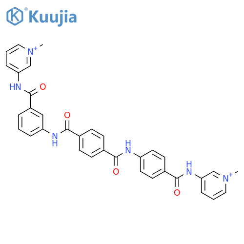 Pyridinium,1-methyl-3-[[3-[[4-[[[4-[[(1-methylpyridinium-3-yl)amino]carbonyl]phenyl]amino]carbonyl]benzoyl]amino]benzoyl]amino]- structure