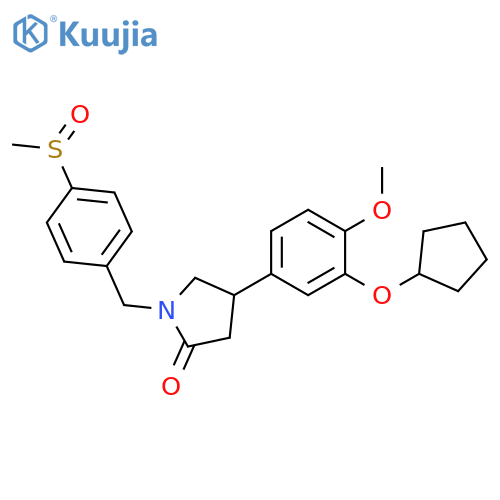2-Pyrrolidinone,4-[3-(cyclopentyloxy)-4-methoxyphenyl]-1-[[4-(methylsulfinyl)phenyl]methyl]- structure