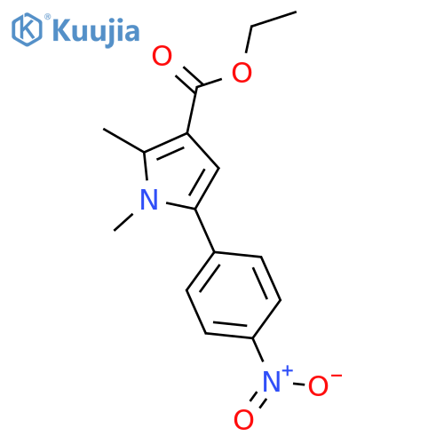 1H-Pyrrole-3-carboxylic acid, 1,2-dimethyl-5-(4-nitrophenyl)-, ethyl ester structure