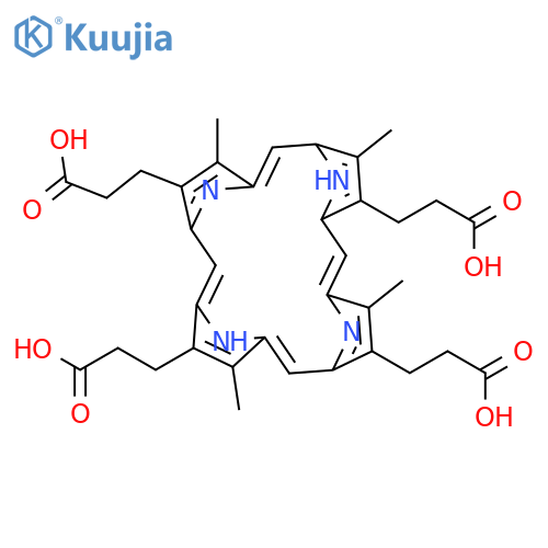 21H,23H-Porphine-2,7,12,18-tetrapropanoicacid, 3,8,13,17-tetramethyl- structure