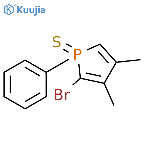1H-PHOSPHOLE, 2-BROMO-3,4-DIMETHYL-1-PHENYL-, 1-SULFIDE structure