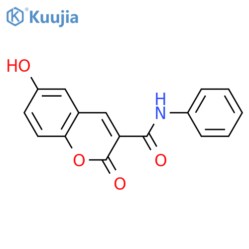 2H-1-Benzopyran-3-carboxamide, 6-hydroxy-2-oxo-N-phenyl- structure