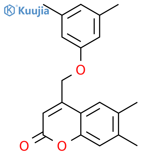 2H-1-Benzopyran-2-one, 4-[(3,5-dimethylphenoxy)methyl]-6,7-dimethyl- structure