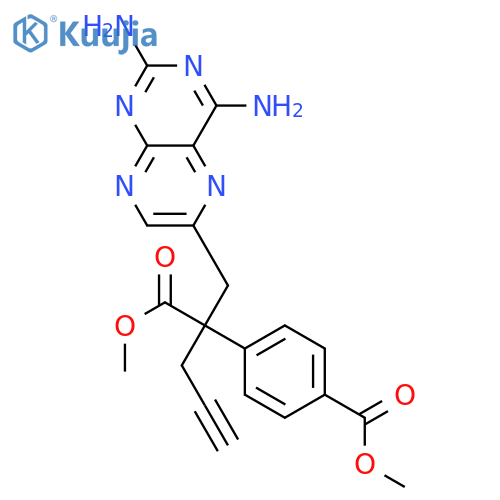 Methyl 4-[2-[(2,4-diaminopteridin-6-yl)methyl]-1-methoxy-1-oxopent-4-yn-2-yl]benzoate structure