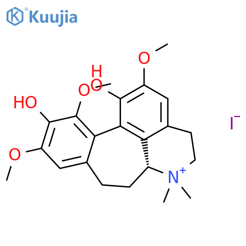 Benzo[6,7]cyclohept[1,2,3-ij]isoquinolinium,4,5,6,6a,7,8-hexahydro-1,11-dihydroxy-2,10,12-trimethoxy-6,6-dimethyl-, iodide,(R)- (9CI) structure