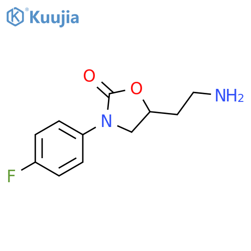 2-Oxazolidinone, 5-(2-aminoethyl)-3-(4-fluorophenyl)- structure