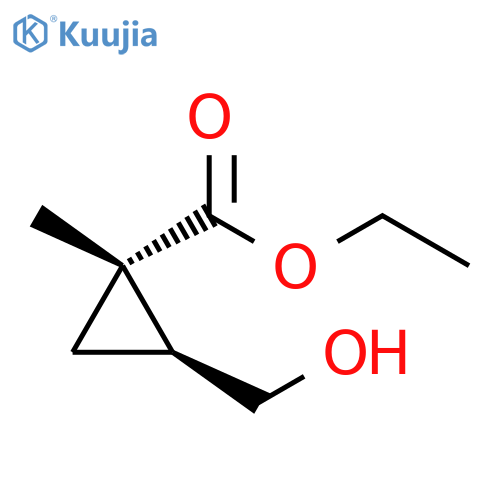 Cyclopropanecarboxylic acid, 2-(hydroxymethyl)-1-methyl-, ethyl ester, (1S,2S)- structure
