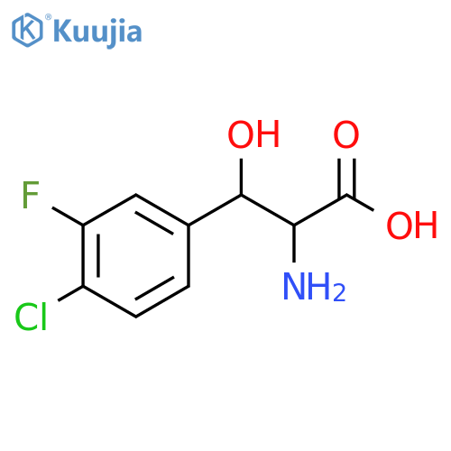2-amino-3-(4-chloro-3-fluorophenyl)-3-hydroxypropanoic acid structure