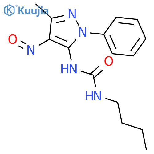 UREA, N-BUTYL-N'-(3-METHYL-4-NITROSO-1-PHENYL-1H-PYRAZOL-5-YL)- structure