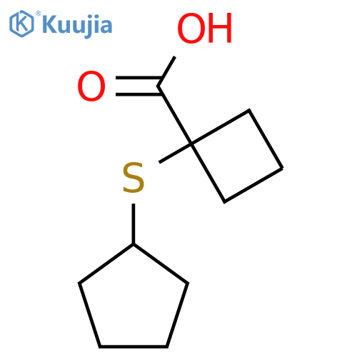 1-(Cyclopentylsulfanyl)cyclobutane-1-carboxylic acid structure