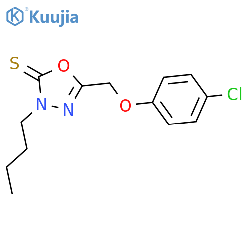 1,3,4-Oxadiazole-2(3H)-thione, 3-butyl-5-[(4-chlorophenoxy)methyl]- structure