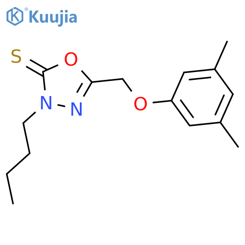 1,3,4-Oxadiazole-2(3H)-thione, 3-butyl-5-[(3,5-dimethylphenoxy)methyl]- structure