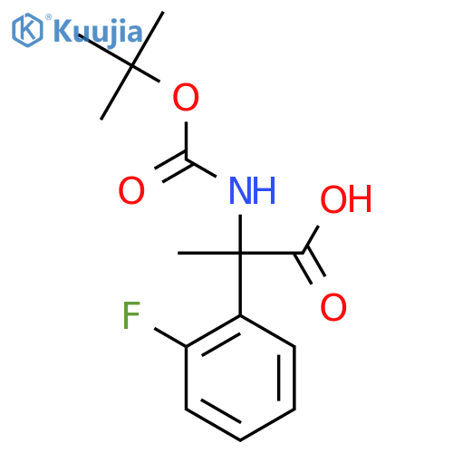 2-{(tert-butoxy)carbonylamino}-2-(2-fluorophenyl)propanoic acid structure