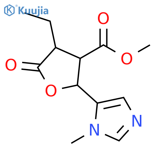 Methyl 4-ethyltetrahydro-2-(1-methyl-1H-imidazol-5-yl)-5-oxo-3-furancarboxylate structure