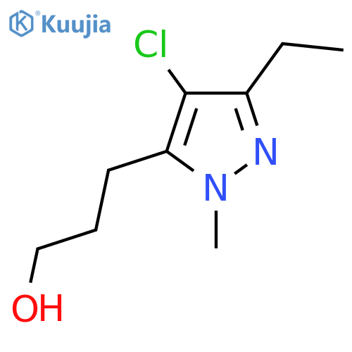3-(4-chloro-3-ethyl-1-methyl-1H-pyrazol-5-yl)propan-1-ol structure