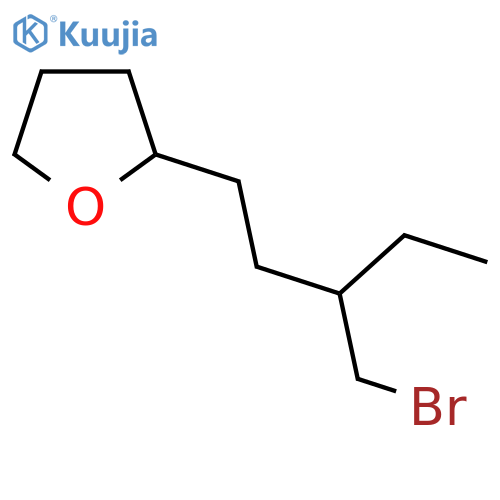 2-[3-(Bromomethyl)pentyl]oxolane structure