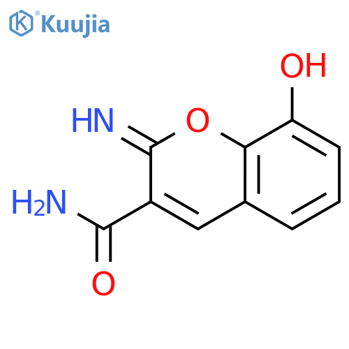 2H-1-Benzopyran-3-carboxamide, 8-hydroxy-2-imino- structure
