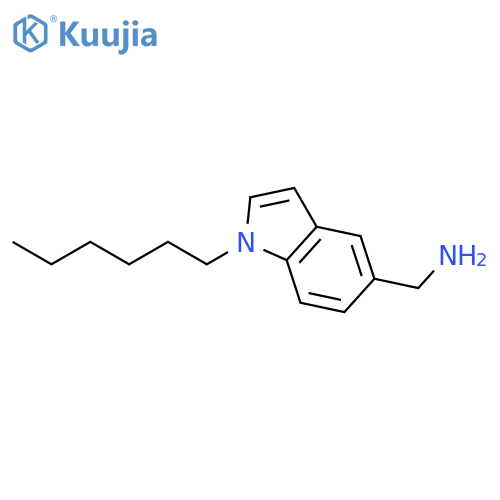 1H-Indole-5-methanamine, 1-hexyl- structure
