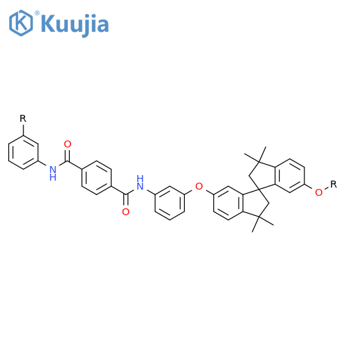 Poly[oxy(3,3,3',3'-tetramethyl-1,1'-spirobi[1H-indene]-6,6'-diyl)oxy-1,3-phenyleneiminocarbonyl-1,4-phenylenecarbonylimino-1,3-phenylene] structure
