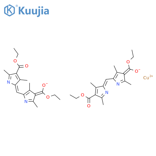 Copper, bis[ethyl5-[[4-(ethoxycarbonyl)-3,5-dimethyl-2H-pyrrol-2-ylidene-kN]methyl]-2,4-dimethyl-1H-pyrrole-3-carboxylato-kN1]- (9CI) structure