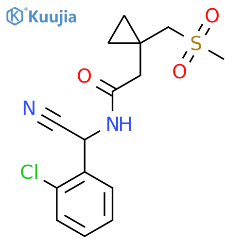N-[(2-Chlorophenyl)-cyanomethyl]-2-[1-(methylsulfonylmethyl)cyclopropyl]acetamide structure