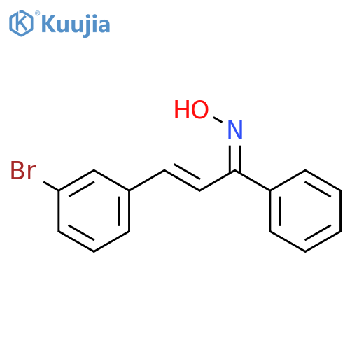 2-Propen-1-one, 3-(3-bromophenyl)-1-phenyl-, oxime structure