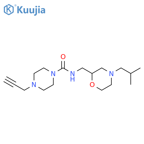 N-[[4-(2-Methylpropyl)-2-morpholinyl]methyl]-4-(2-propyn-1-yl)-1-piperazinecarboxamide structure