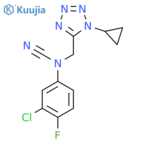 3-chloro-N-cyano-N-(1-cyclopropyl-1H-1,2,3,4-tetrazol-5-yl)methyl-4-fluoroaniline structure