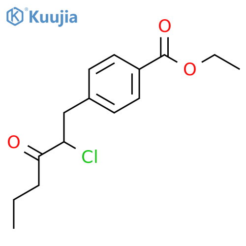 Benzoic acid, 4-(2-chloro-3-oxohexyl)-, ethyl ester structure