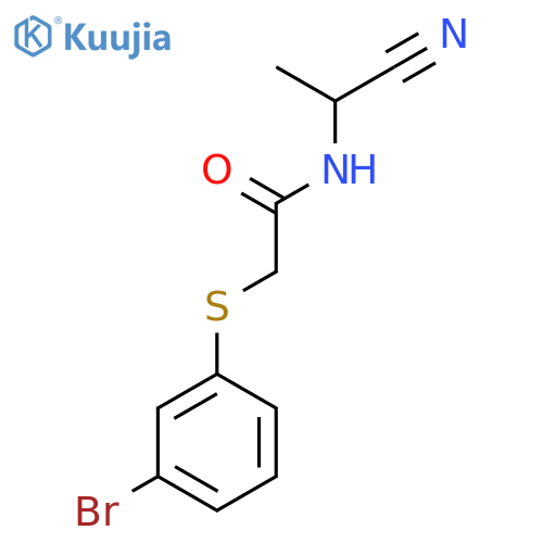 2-(3-bromophenyl)sulfanyl-N-(1-cyanoethyl)acetamide structure