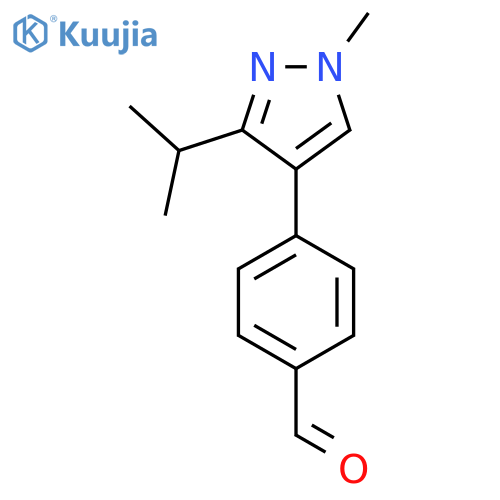 4-[1-methyl-3-(propan-2-yl)-1H-pyrazol-4-yl]benzaldehyde structure