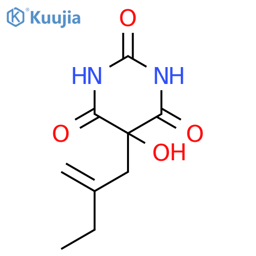 2,4,6(1H,3H,5H)-Pyrimidinetrione, 5-hydroxy-5-(2-methylenebutyl)- structure