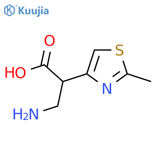 3-amino-2-(2-methyl-1,3-thiazol-4-yl)propanoic acid structure