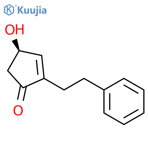 2-Cyclopenten-1-one, 4-hydroxy-2-(2-phenylethyl)-, (R)- structure