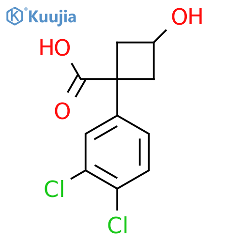 (1S,3s)-1-(3,4-dichlorophenyl)-3-hydroxycyclobutane-1-carboxylic acid structure